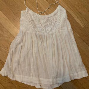 White Flowy Tank Top